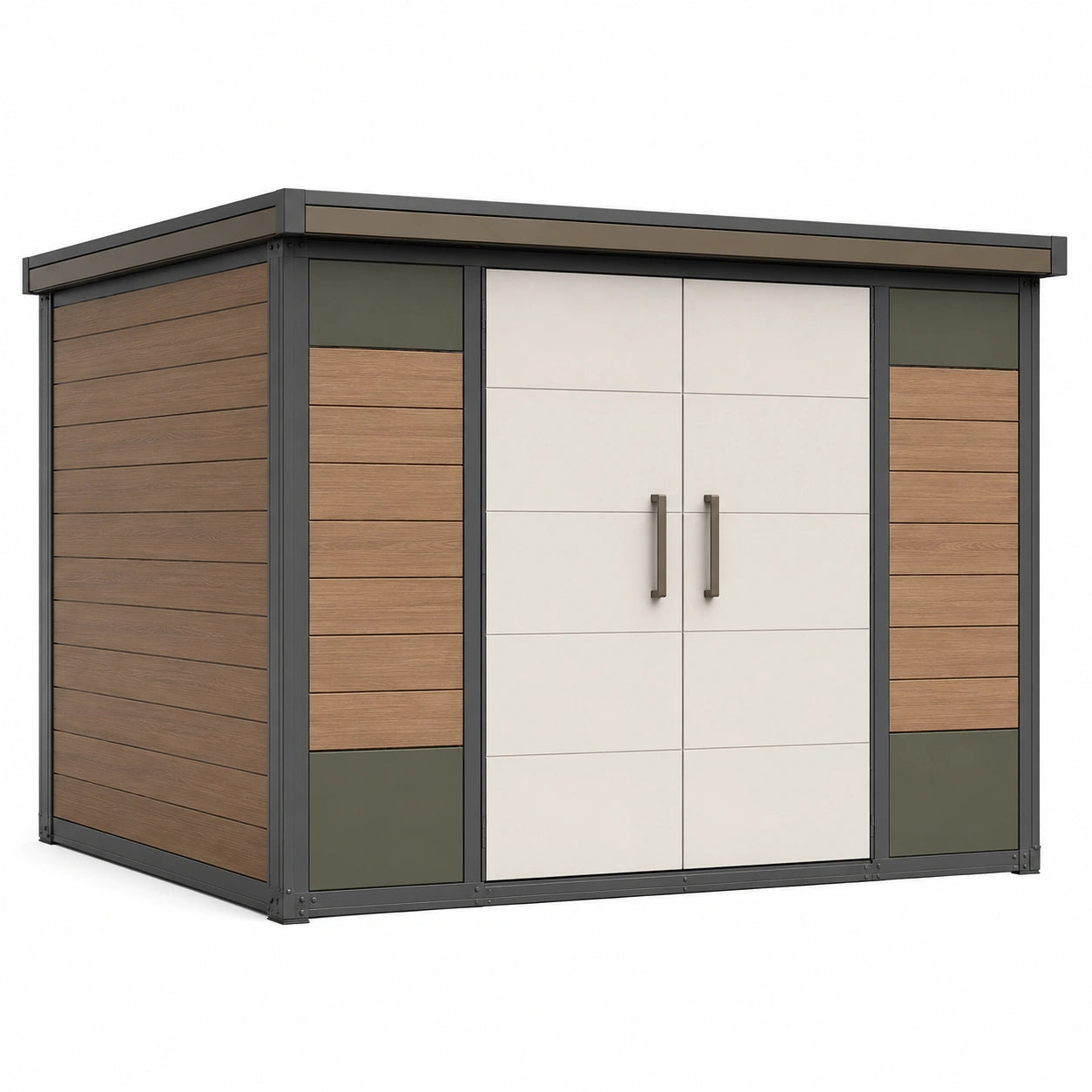 Caseta Exterior de Acero y Madera Compuesta 200x150x210 cm