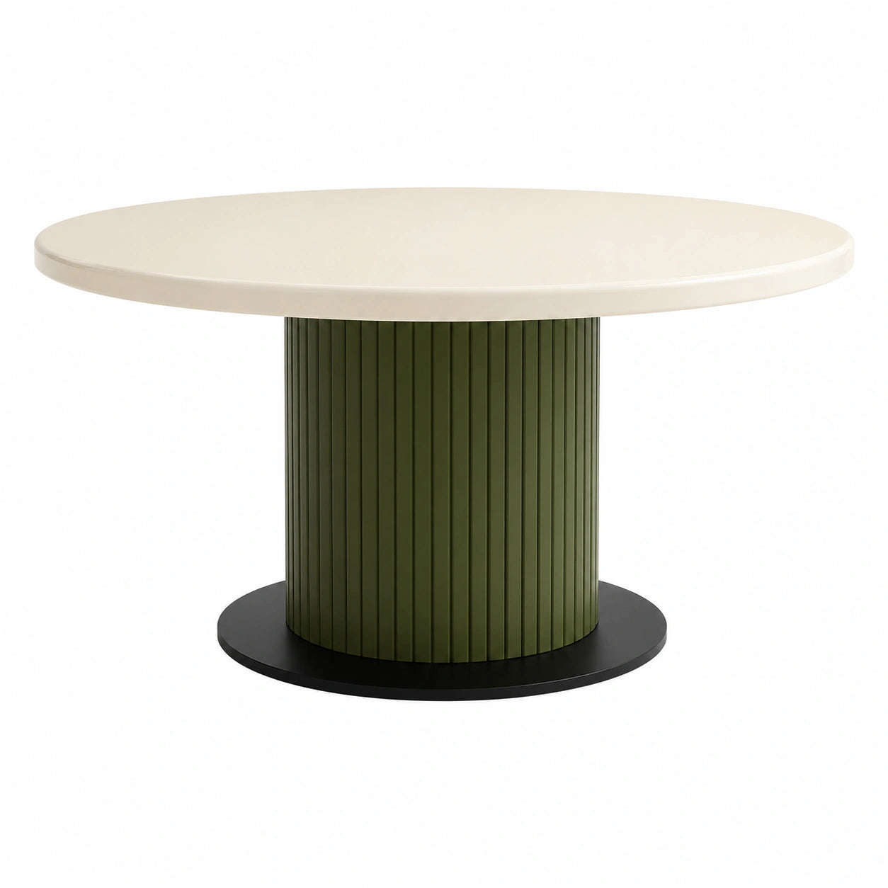 Mesa de comedor redonda de madera y metal de 120 cm