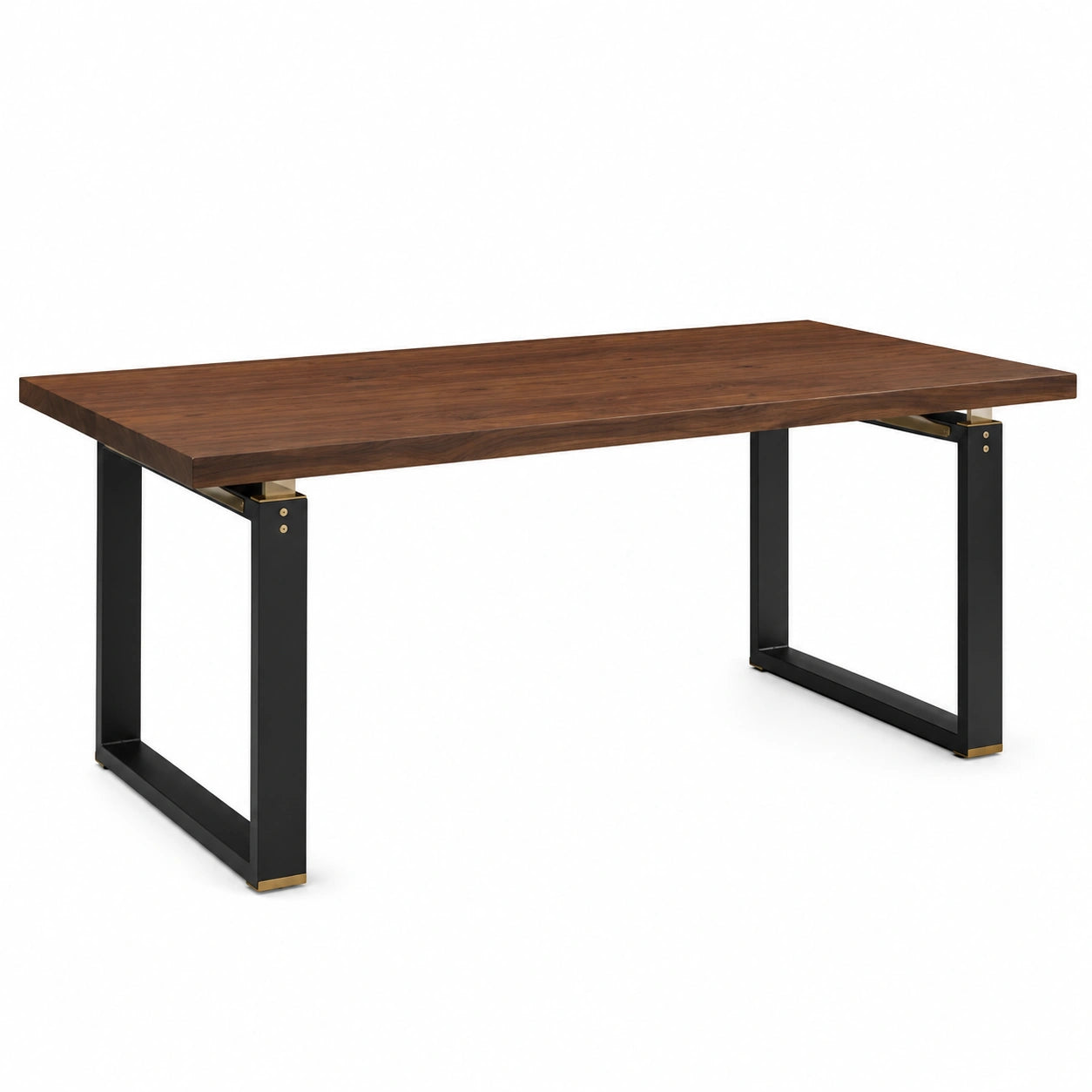 Mesa de comedor rectangular de madera y metal 200x100x75 cm Nogal/Negro