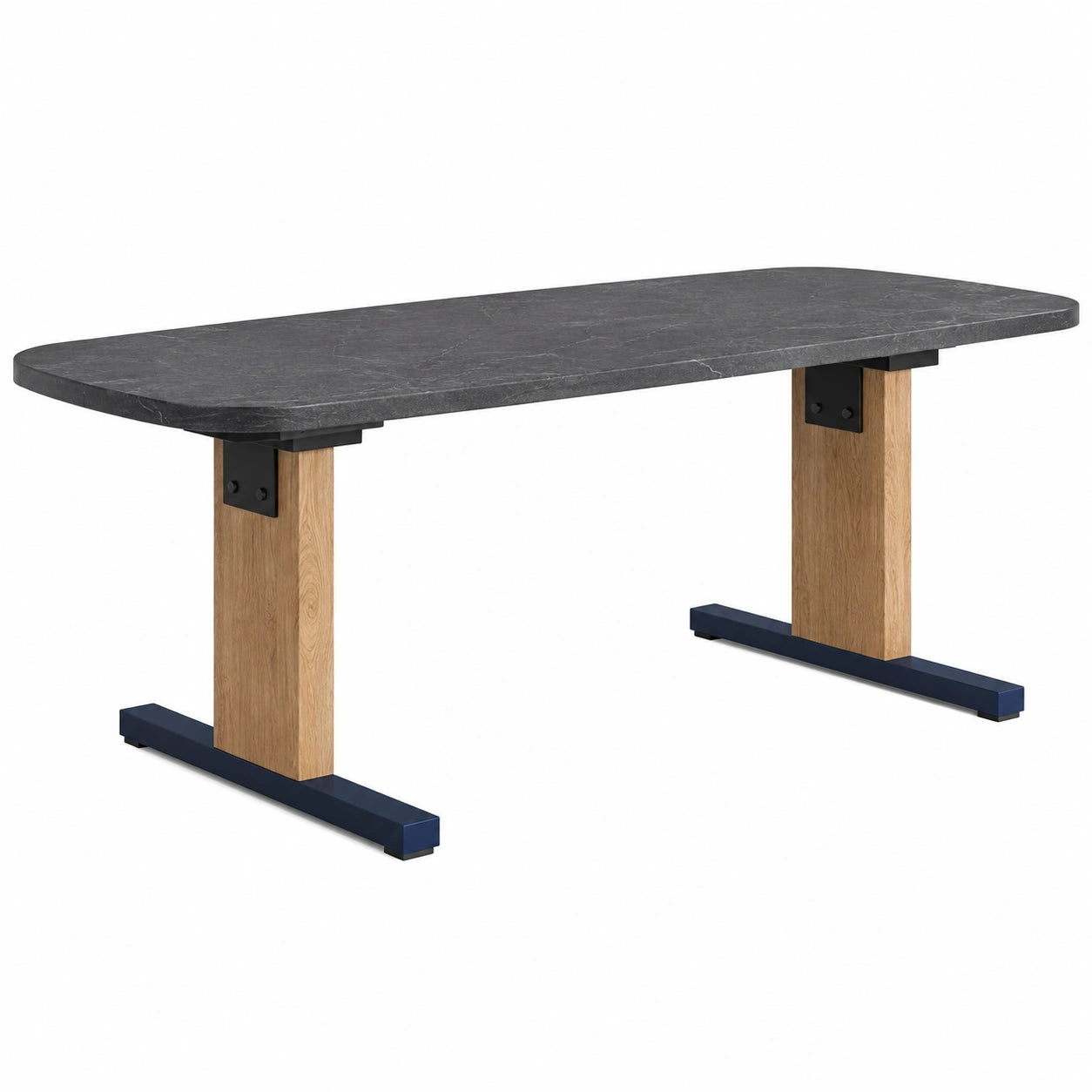Mesa de comedor de mármol y madera 180x90x75 cm