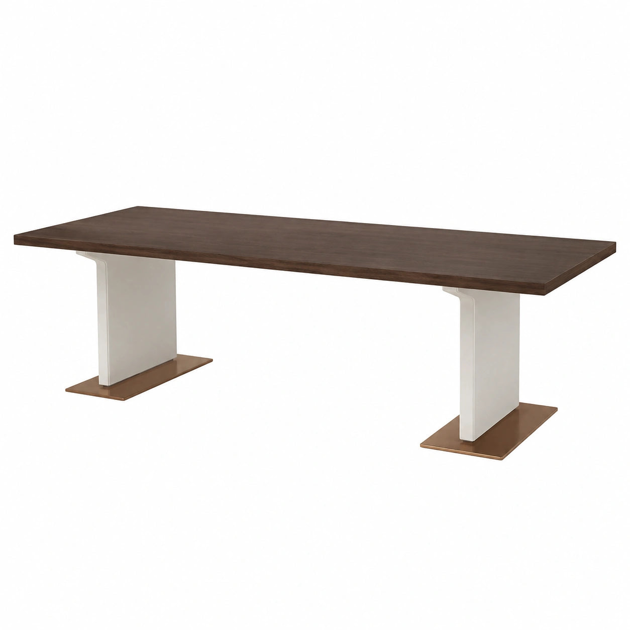 Mesa de comedor de madera y metal 200x90x75 cm Marrón/Blanco