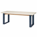Mesa de comedor rectangular MDF beige con patas de acero azul 180x90x75 cm