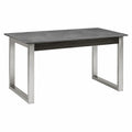 Mesa de comedor rectangular de metal y tablero de partículas gris 160x90 cm