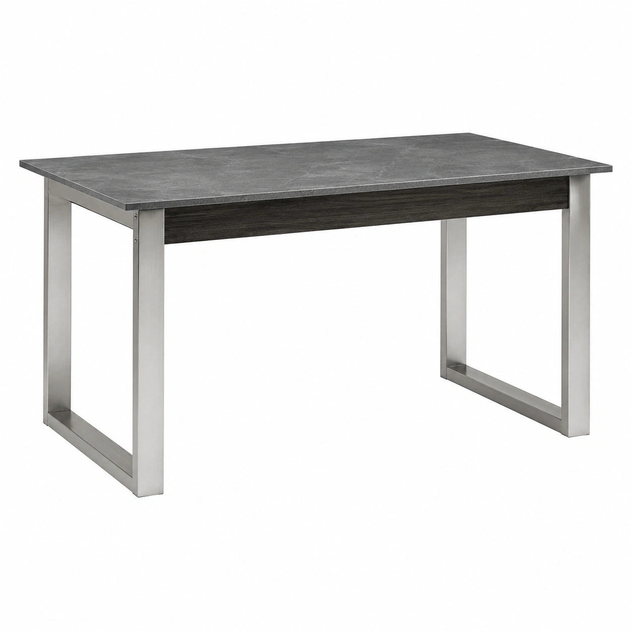 Mesa de comedor rectangular de metal y tablero de partículas gris 160x90 cm