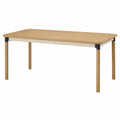 Mesa de comedor de madera de roble y metal 180x90x75 cm