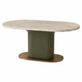 Mesa ovalada de mármol y metal 180x90 cm