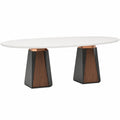 Mesa de comedor de mármol y madera 200x100x75 cm