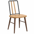 Silla de Madera y Metal con Respaldo Alto