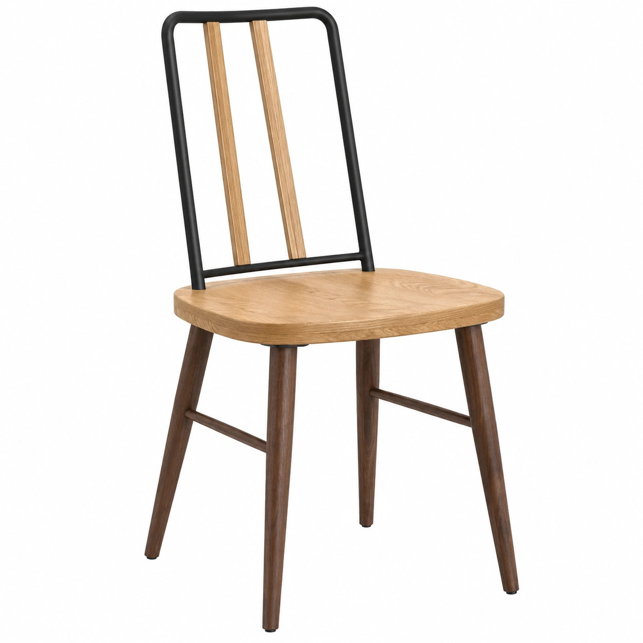 Silla de Madera y Metal con Respaldo Alto