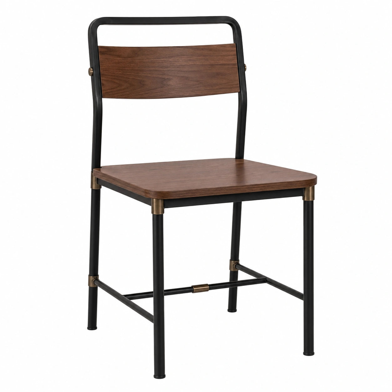 Silla de Madera y Metal Marrón y Negro 45x50x80 cm