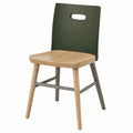 Silla de Madera Roble con Respaldo Verde