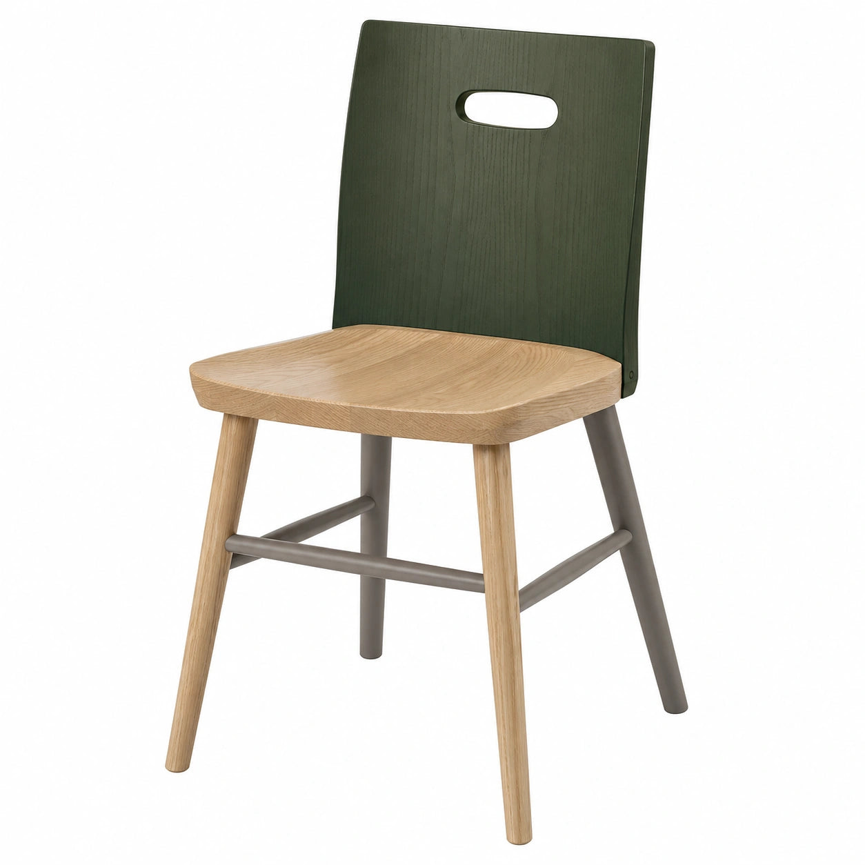 Silla de Madera Roble con Respaldo Verde