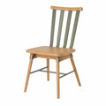 Silla de comedor de roble y acero verde