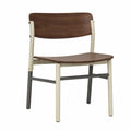 Silla de Madera y Estructura Metálica Marrón y Crema