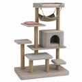 Árbol para gatos de madera con cojines de lino