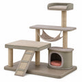 Árbol para Gato de Madera con Rascadores de Sisal y Cama Beige