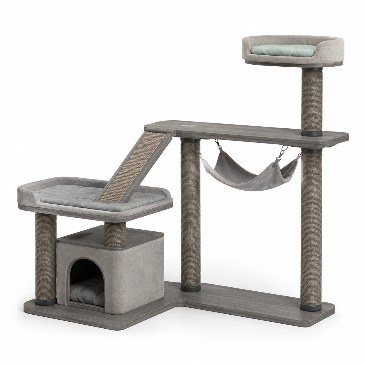 Árbol rascador para gatos de MDF con hamaca y plataformas