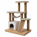 Árbol Rascador para Gatos de Madera con Sisal 60x40x120 cm Beige/Verde/Gris