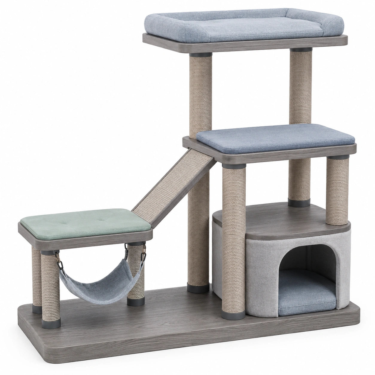 Árbol para Gatos Multinivel con Sisal y Cama de Tela