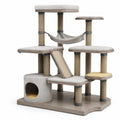 Árbol para Gatos Multinivel, Madera Contrachapada y Sisal, Beige y Marrón, 120x60x150cm