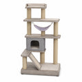 Árbol rascador para gatos de madera y sisal con plataformas y hamaca