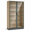 Vitrina de Madera con Puertas de Vidrio Templado