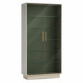 Vitrina de Metal con Puertas de Vidrio de Seguridad Verde 180 cm