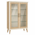 Vitrina de Madera con Puertas de Vidrio Templado 120x80x40 cm