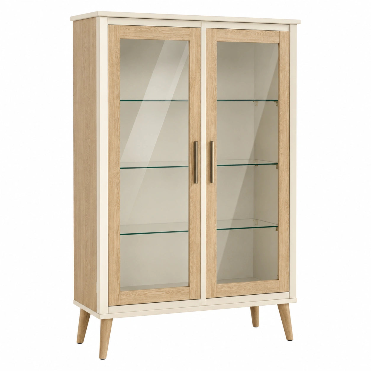 Vitrina de Madera con Puertas de Vidrio Templado 120x80x40 cm