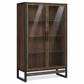 Vitrina de Madera y Metal con Puertas de Vidrio Templado