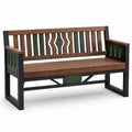 Banco de Madera y Metal 122cm Marrón/Verde