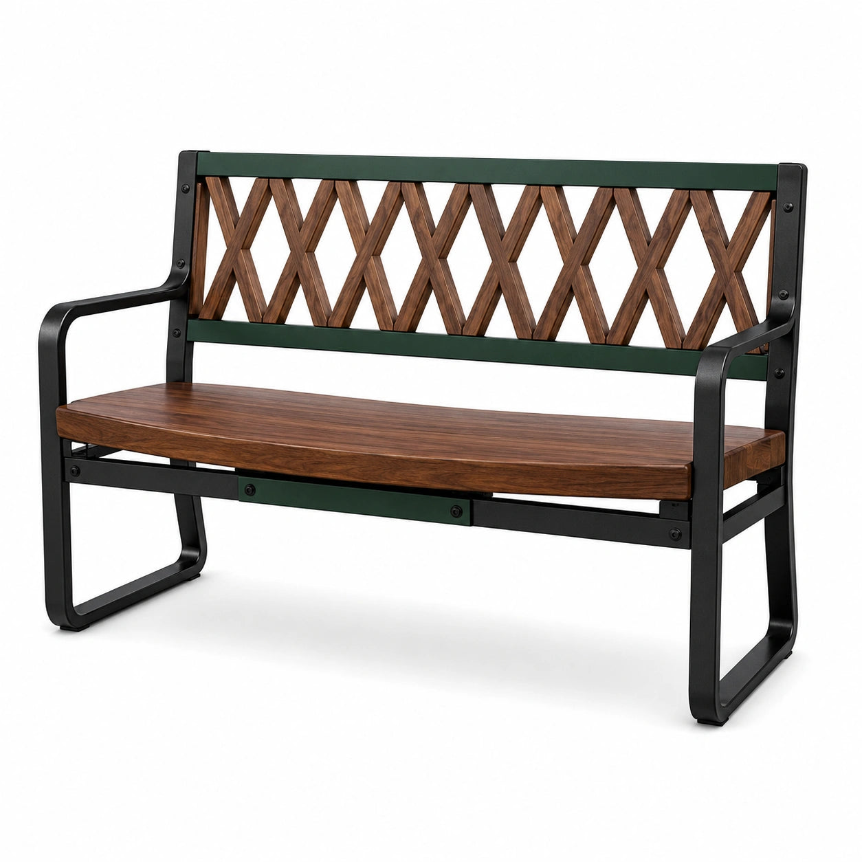 Banco de Jardín de Madera y Metal 122 cm