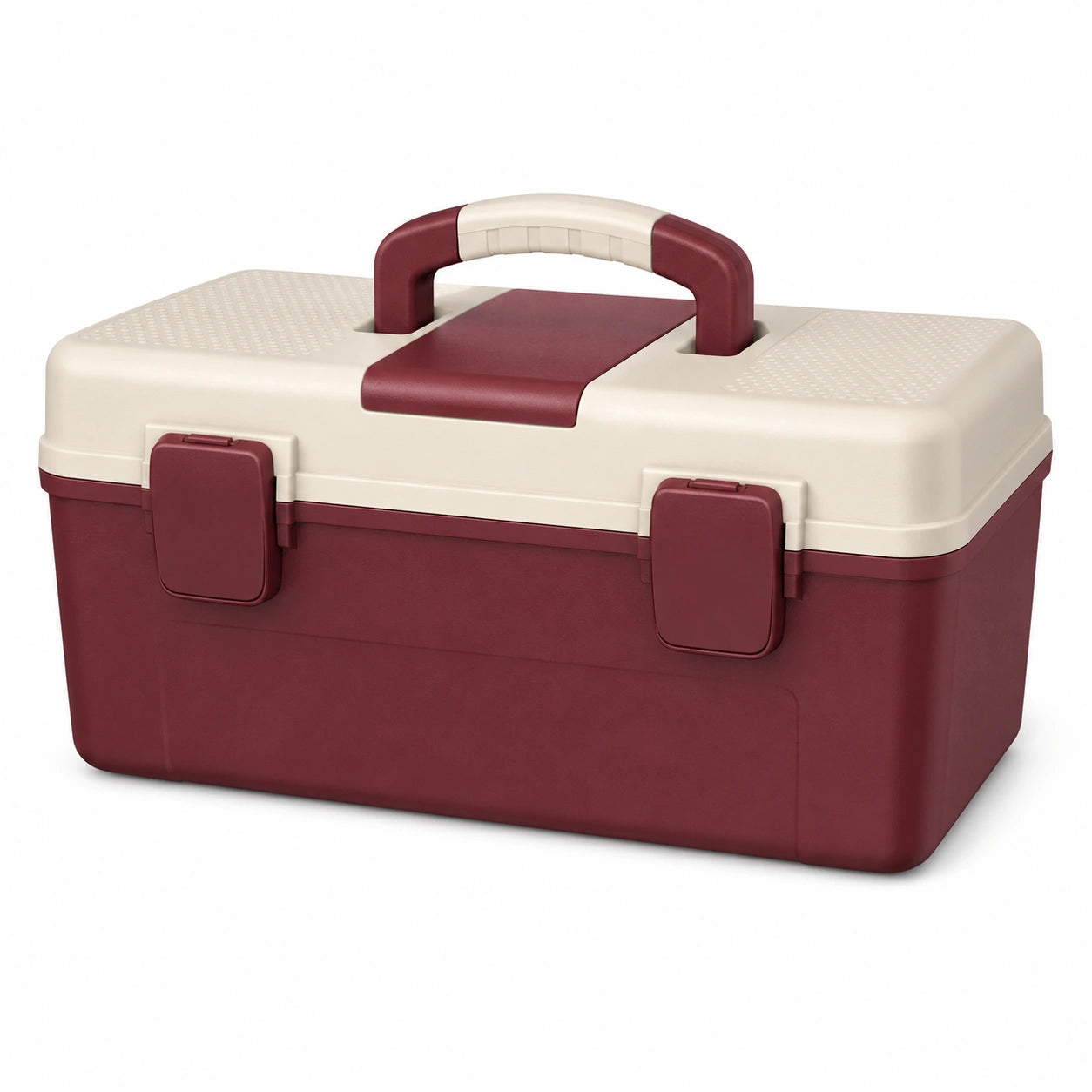 Caja de herramientas de plástico con asa 40 cm Burdeos/Beige