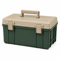 Caja de herramientas de polipropileno verde y beige 30x20x18cm
