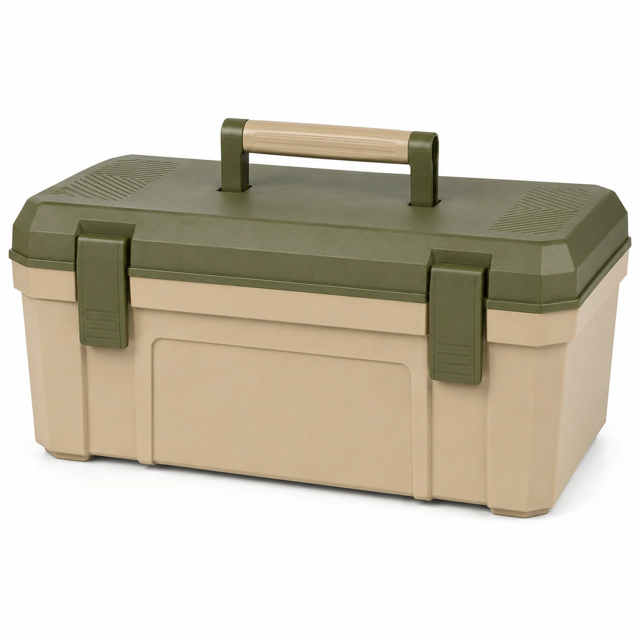 Caja de Herramientas de Polipropileno Verde y Beige 40x20x15 cm