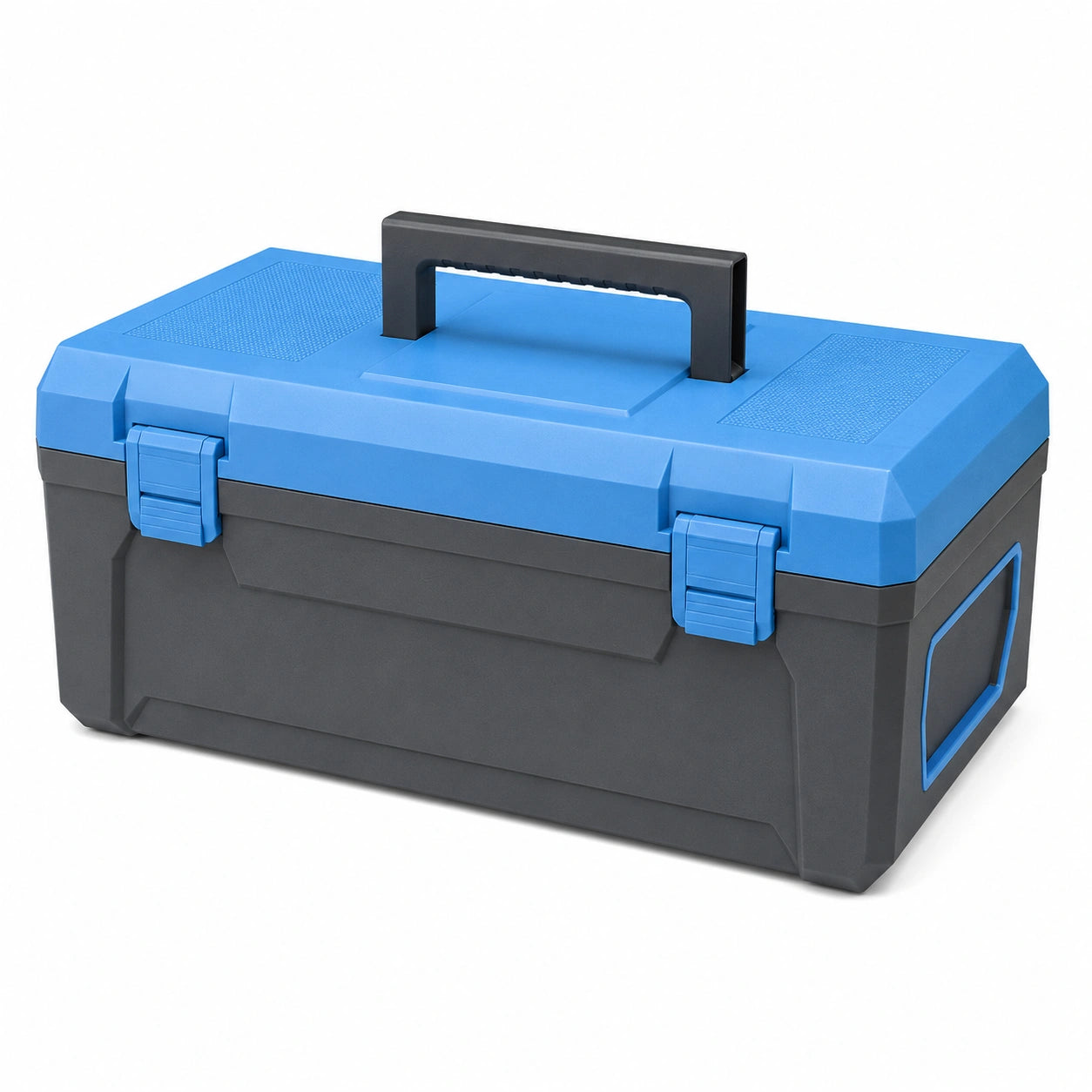 Caja de herramientas de plástico azul y negro 40x20x20 cm