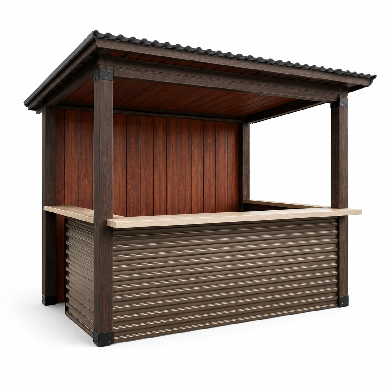 Puesto de Madera y Acero Galvanizado 200x150x250 cm