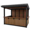Puesto de Madera y Metal para Exterior con Techo de Chapa