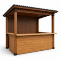 Puesto de Madera con Techo Metálico para Exterior 300x200x250 cm