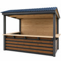 Puesto de Madera y Metal con Techo Azul