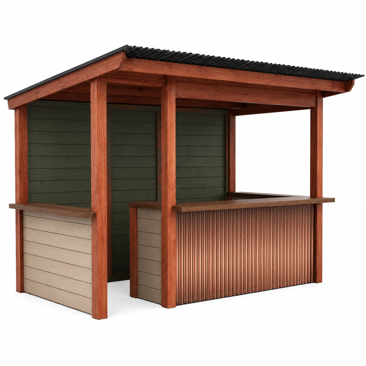 Quiosco de Madera y Metal para Jardín